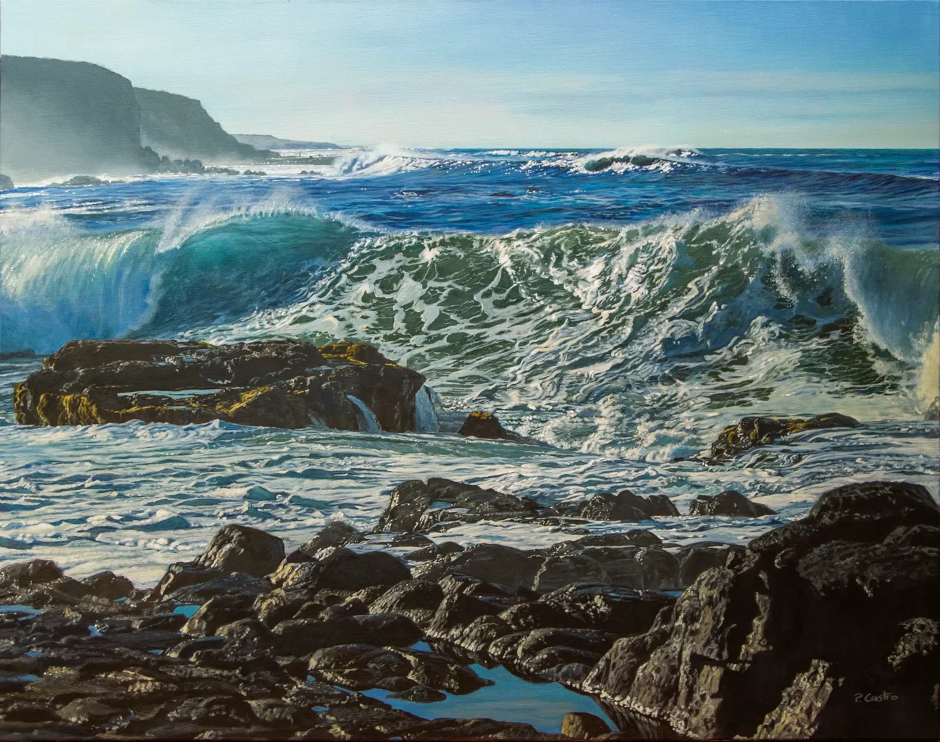 2022. Playa Grande, Porís de Abona -Acrílico sobre lienzo - 120x90 cm. Obras de Pedro Castro.