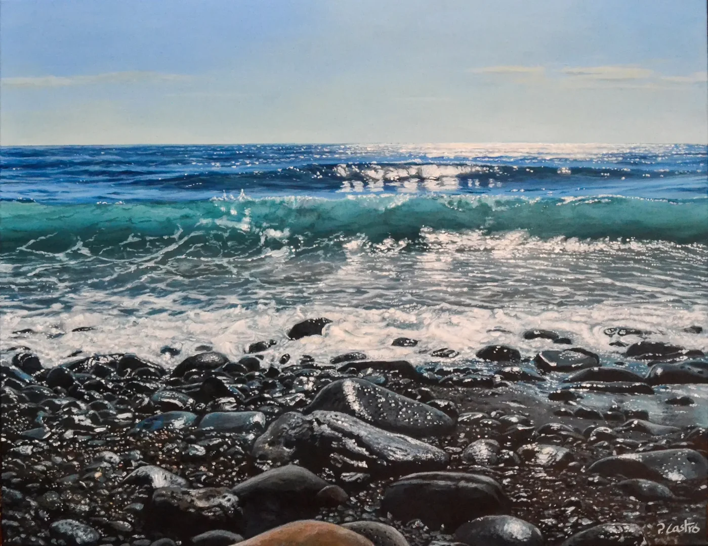 Mañana en Caletillas -acrílico sobre lienzo - 50x65cm. Obra de Pedro Castro Piñeiroa.