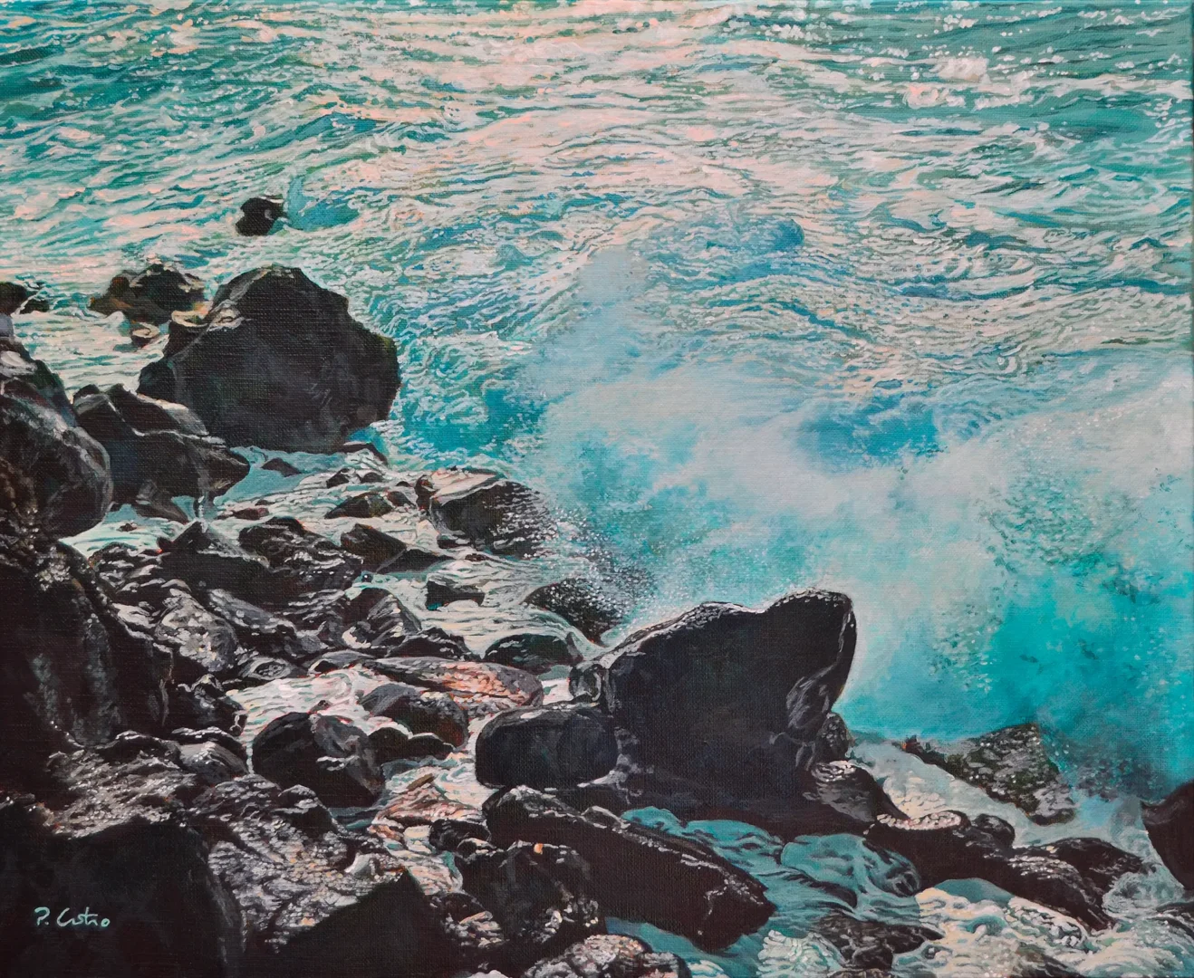 Contraluz - acrílico sobre lienzo - 61x50cm. Obra de Pedro Castro.